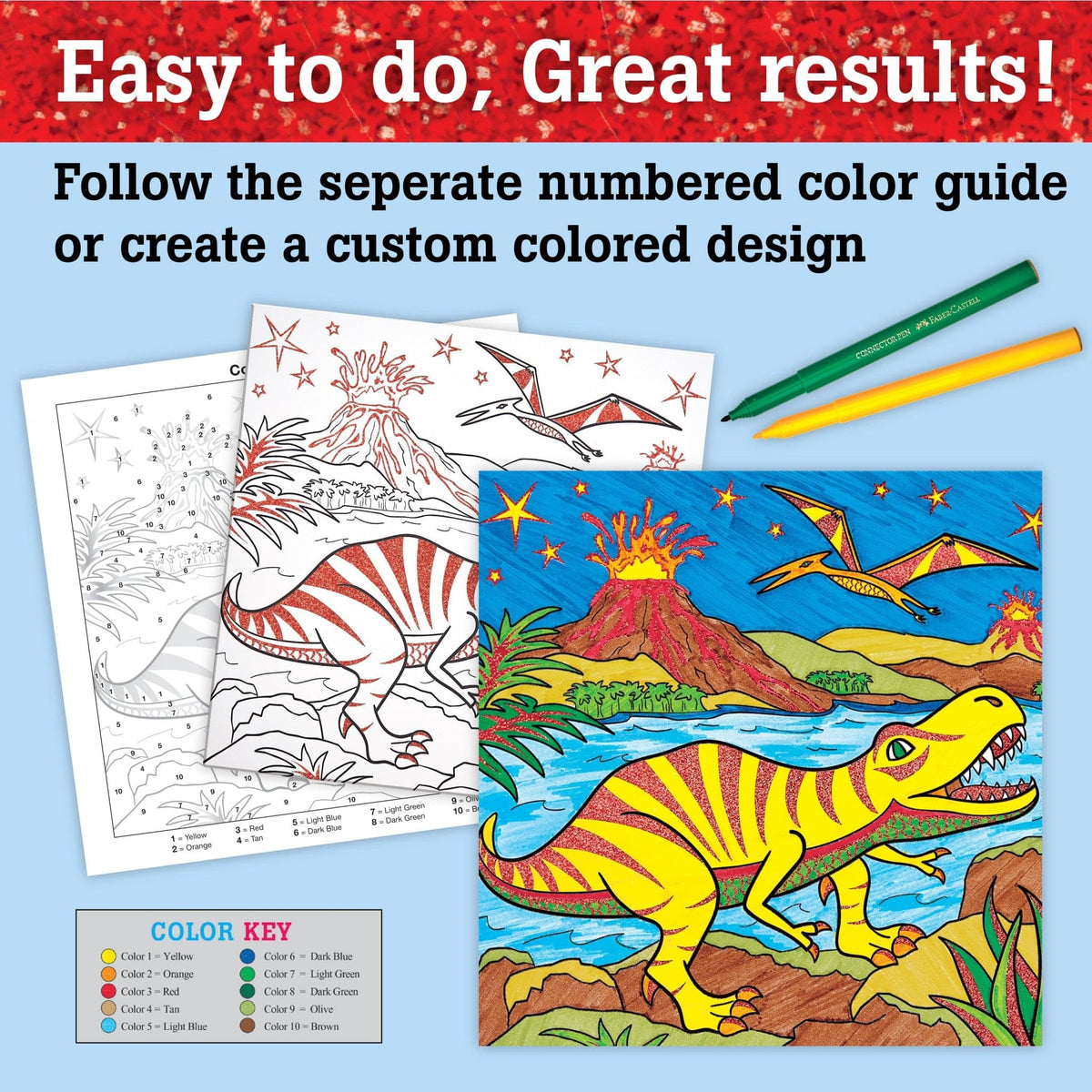 Faber Castell Faber Castell Color By Number T-Rex Foil Fun - Little Miss Muffin Children & Home