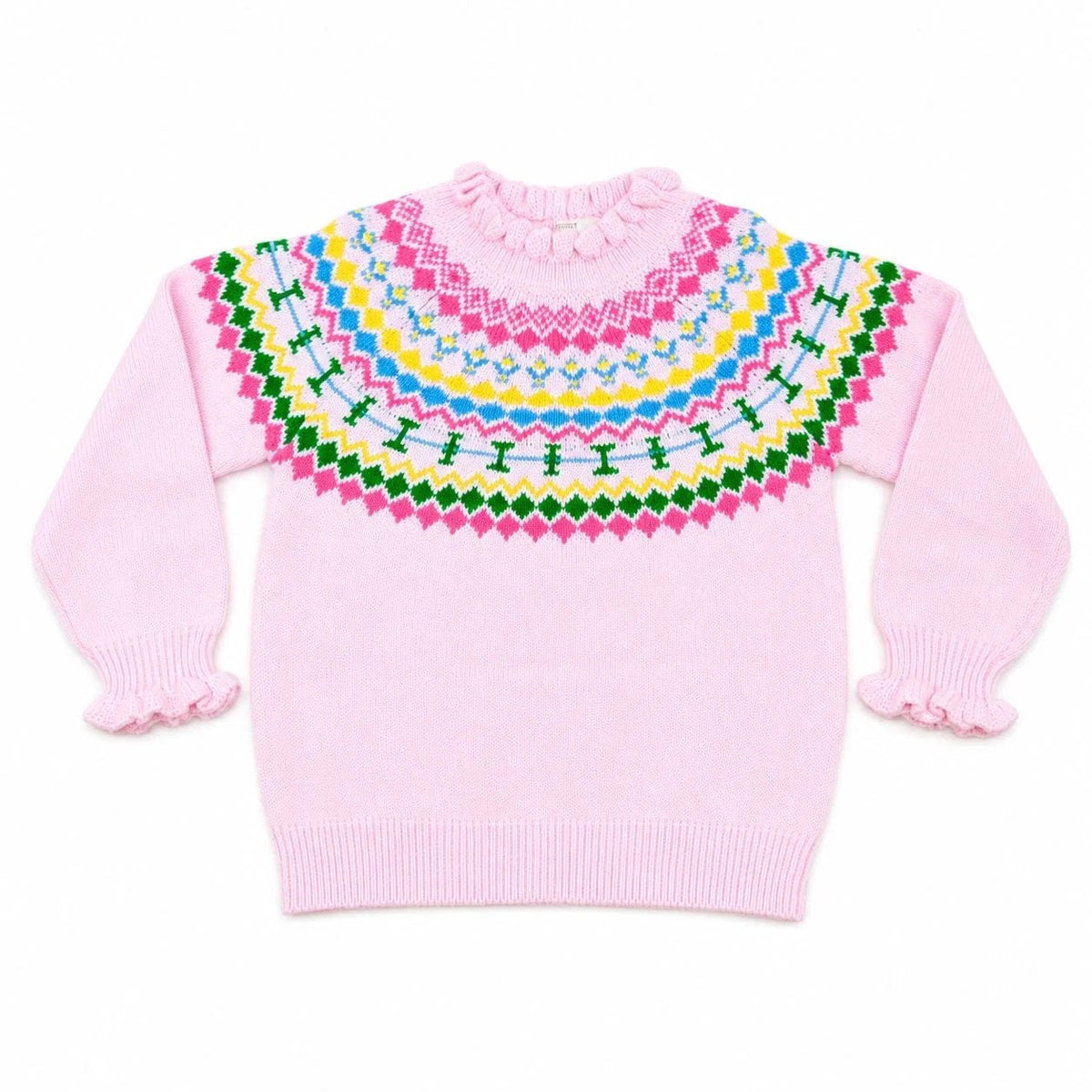 Fair Isle Ruffle Collar Sweater