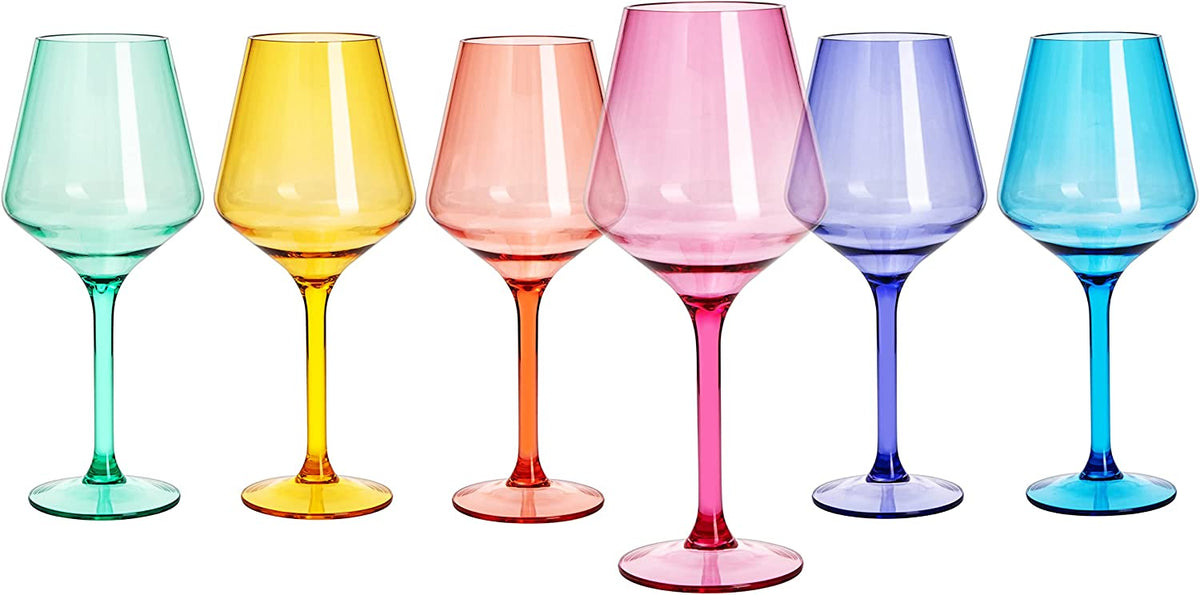 Unbreakable acrylic stemmed wine glass, 15 oz, outdoor entertaining