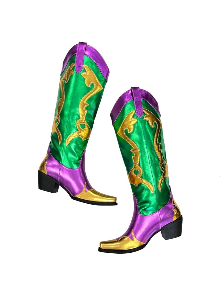 Mardi Gras Creations Mardi Gras Creations Metallic Mardi Gras Cowboy Boots - Little Miss Muffin Children & Home