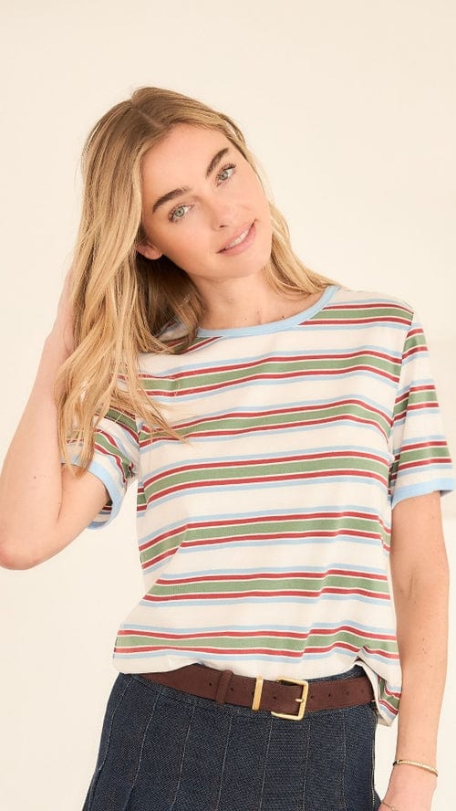 Ellison Striped Crew Neck Tee - Little Miss Muffin Children & Home