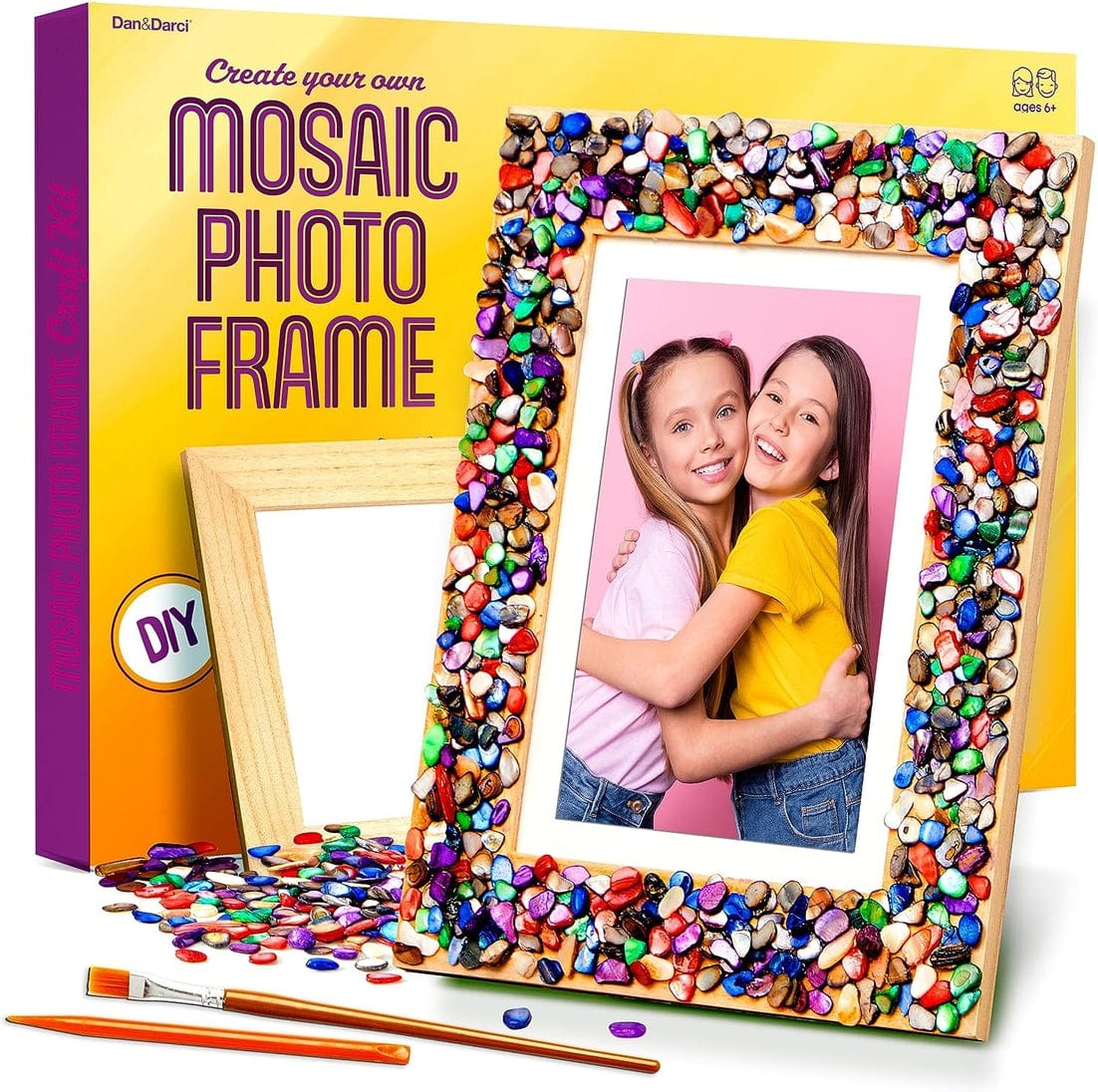 Dan&Darci DIY Mosaic Picture Frame Kit for Kids - Little Miss Muffin Children & Home
