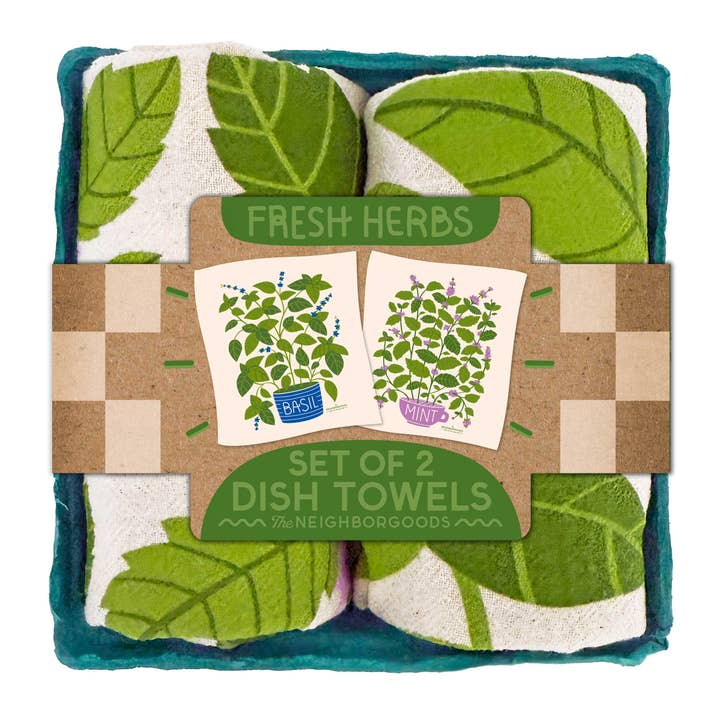 The Neighborgoods Fresh Herbs Tea Towel Gift Set - Little Miss Muffin Children & Home