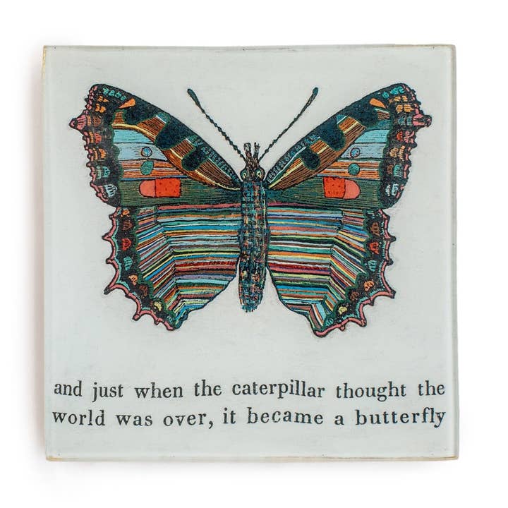 Sugarboo Sugarboo Butterfly Square Decoupage Plate 6"x6" - Little Miss Muffin Children & Home