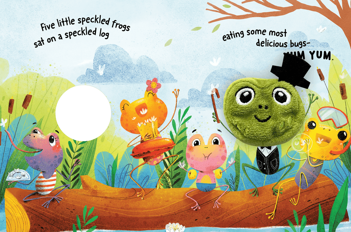 Little Hippo Books Five Little Speckled Frogs Finger Puppet Book - Little Miss Muffin Children & Home