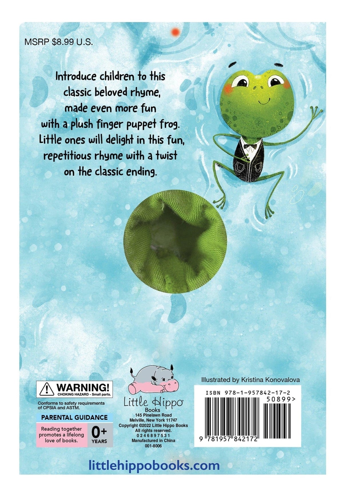 Little Hippo Books Five Little Speckled Frogs Finger Puppet Book - Little Miss Muffin Children & Home