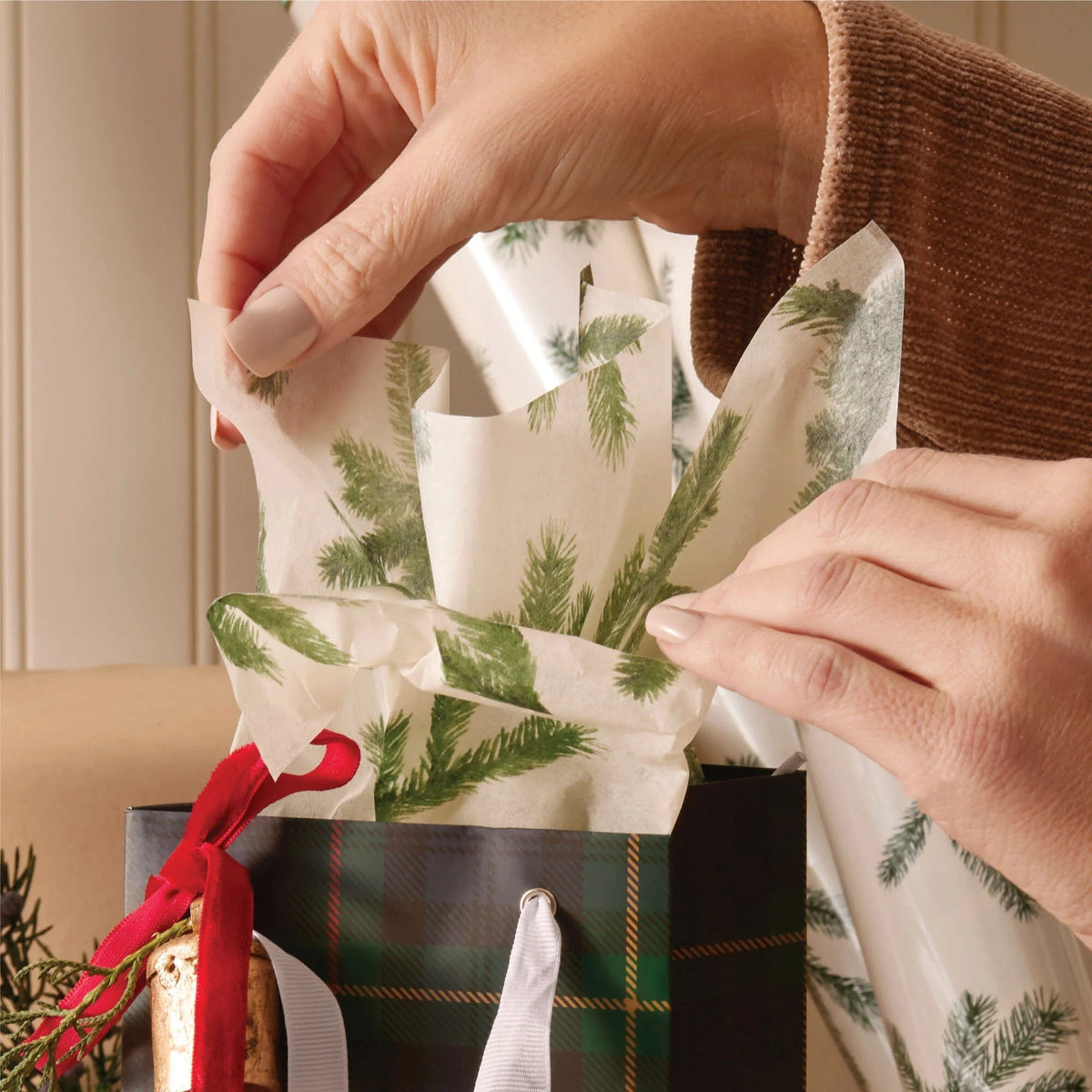 Thymes Frasier Fir Fragranced Tissue Paper, alternate view 2