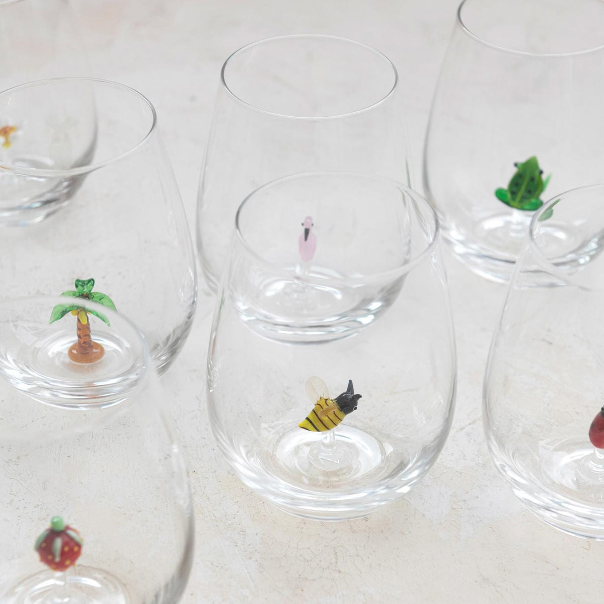 Creative Co-op Stemless Wine Glass with Figure Inside, 10 Available Styles - Little Miss Muffin Children & Home