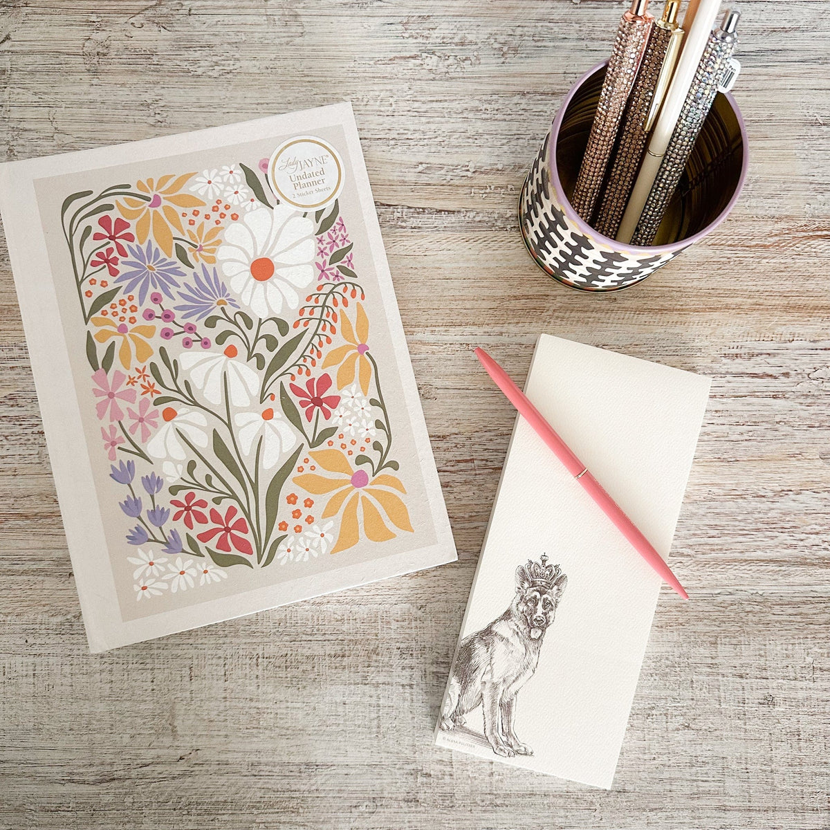 german shepard long note pad