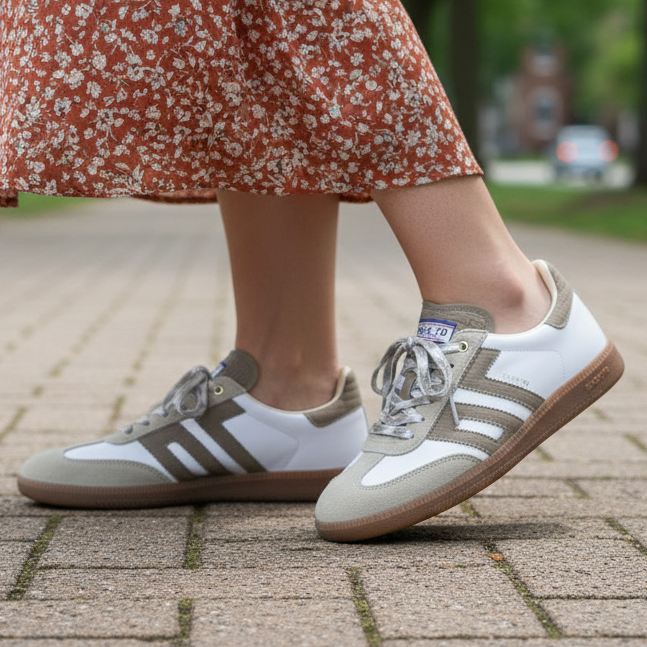 Back 70 Streetwear Ghost Sneakers in Taupe - Little Miss Muffin Children & Home
