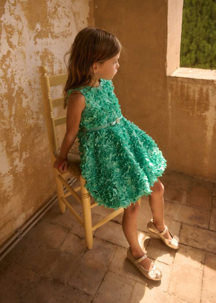 Abel & Lula Flutter Floral Belted Sleeveless Dress - Little Miss Muffin Children & Home