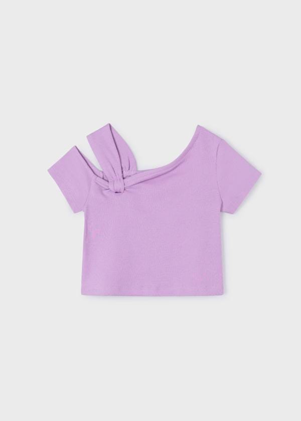 Mayoral Usa Inc Asymmetric Neckline Short Sleeve T-Shirt in Lilac - Little Miss Muffin Children & Home