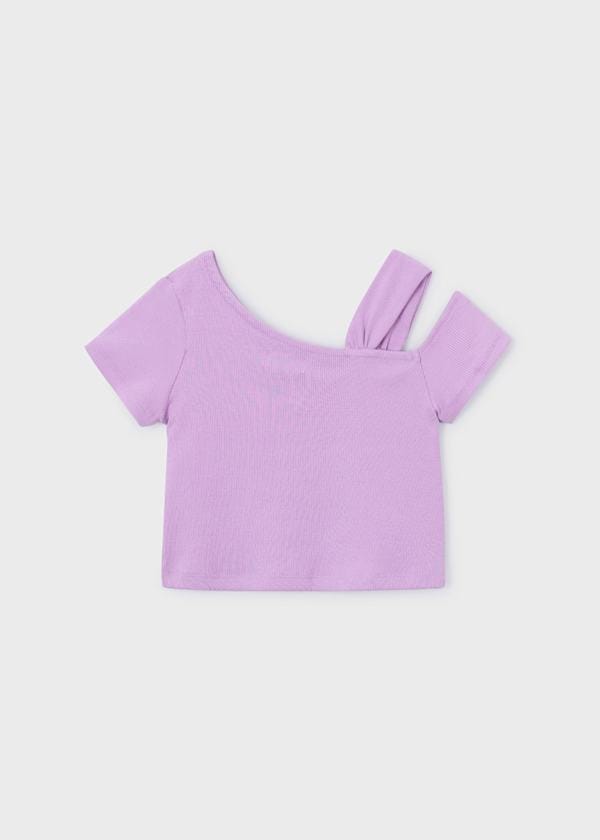 Mayoral Usa Inc Asymmetric Neckline Short Sleeve T-Shirt in Lilac - Little Miss Muffin Children & Home