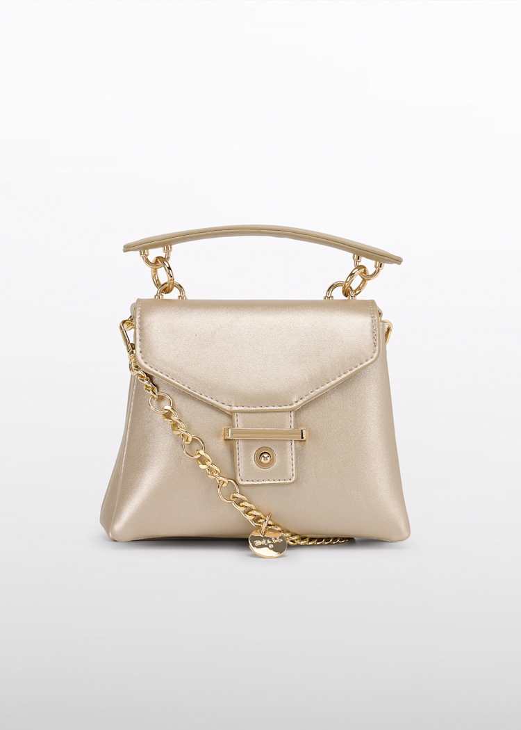 Champagne Trapeze Handbag with Gold Chain