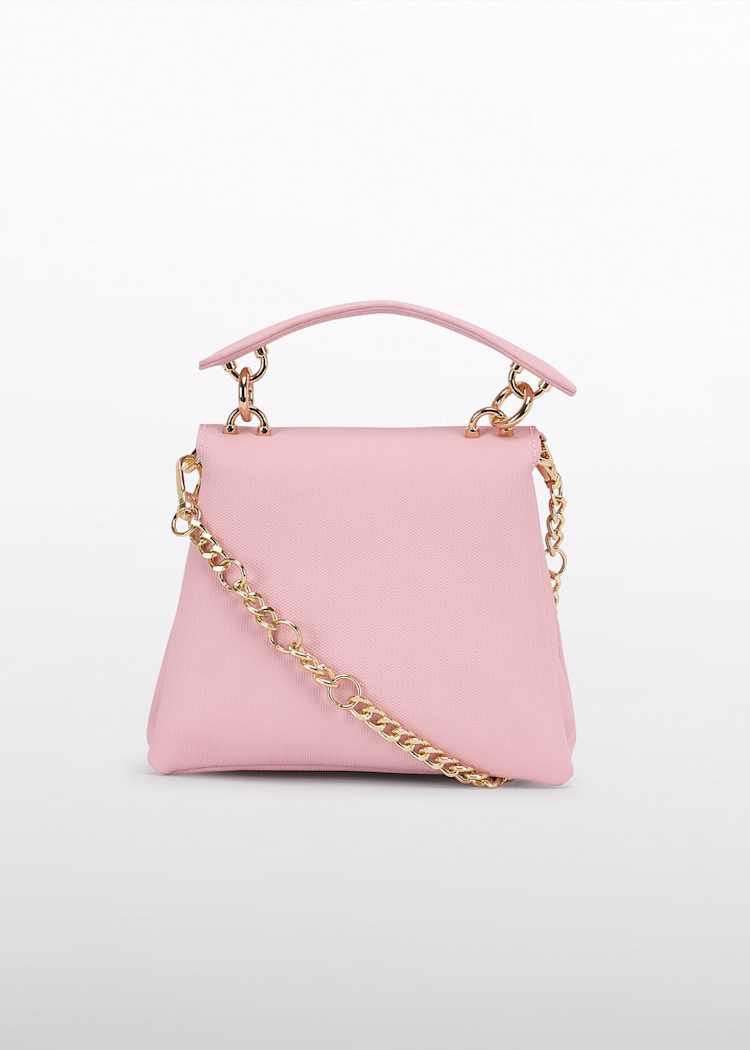Pink Trapeze Handbag with Gold Chain