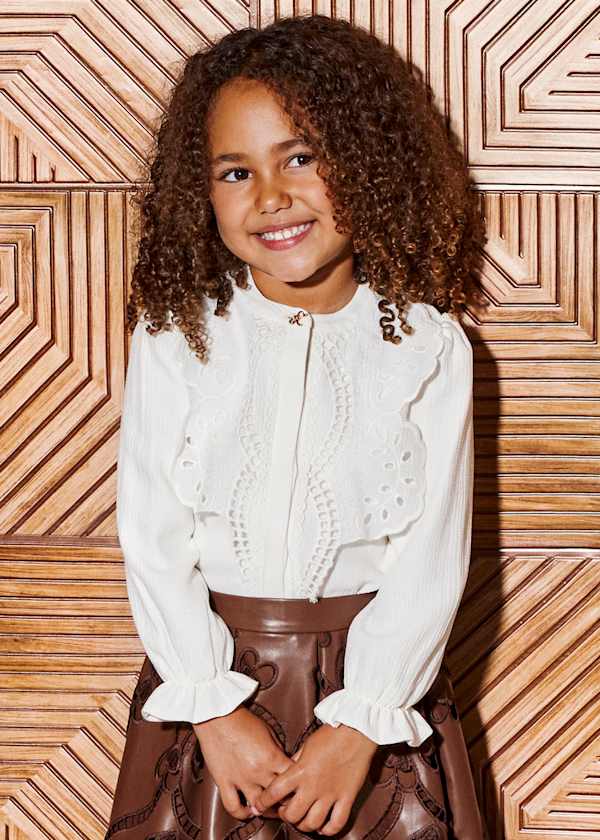 Abel & Lula Blouse with Eyelet Lace Trim - Little Miss Muffin Children & Home