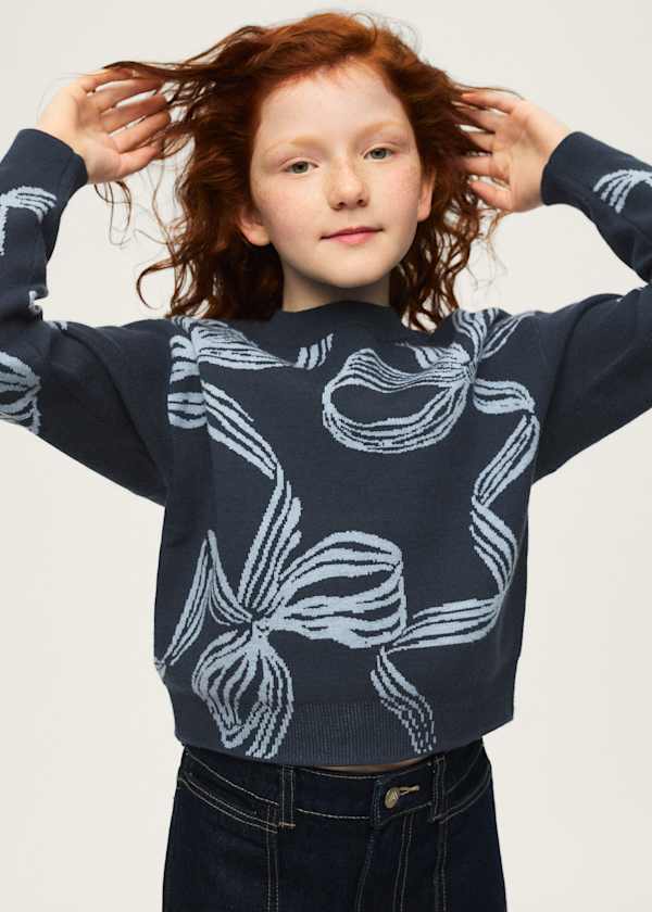 Mayoral Usa Inc Bow Print Sweater - Little Miss Muffin Children & Home