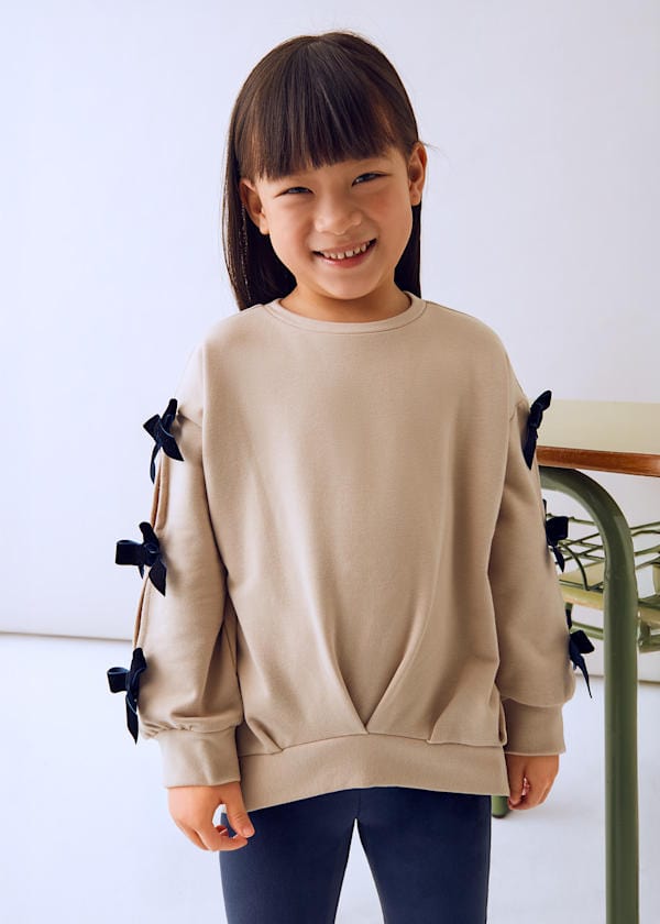 Mayoral Usa Inc Bow Sweatshirt & Leggings Set in Navy - Little Miss Muffin Children & Home