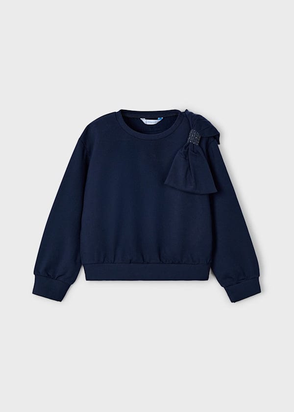 Mayoral Usa Inc Bow Sweatshirt in Navy - Little Miss Muffin Children & Home