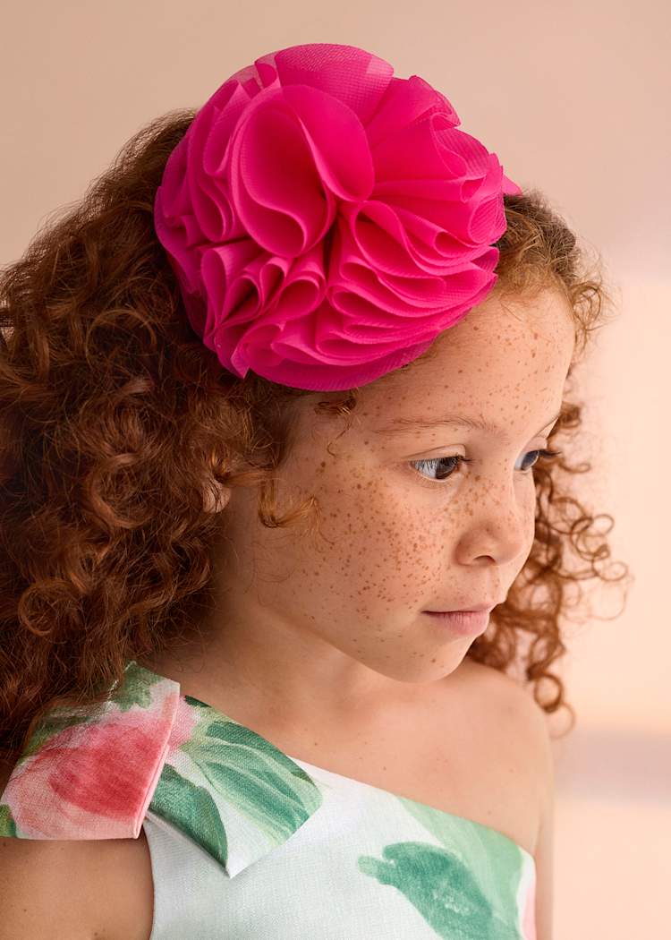 Chiffon Flower Headband in Fuchsia