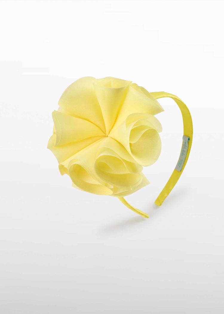 Chiffon Flower Headband in Yellow
