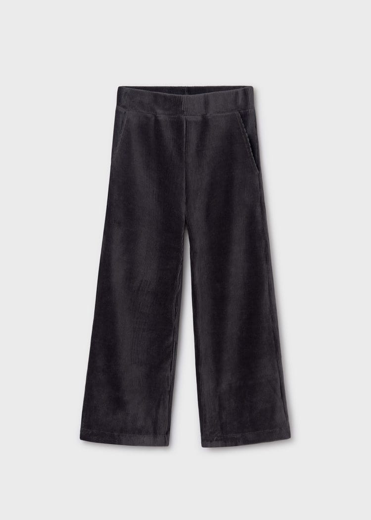 Mayoral Usa Inc Mayoral Flared Corduroy Knit Pants for Girls in Charcoal - Little Miss Muffin Children & Home