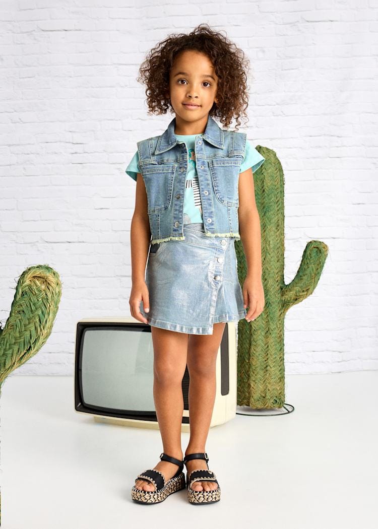 Mayoral Usa Inc Mayoral Pleated Denim Wrap Skirt - Little Miss Muffin Children & Home