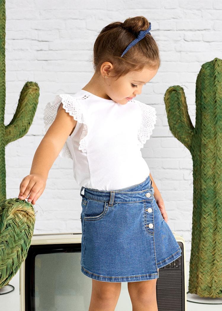 Mayoral Usa Inc Mayoral Pleated Denim Wrap Skirt - Little Miss Muffin Children & Home