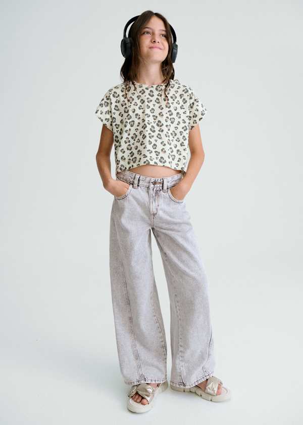Mayoral Usa Inc Wide Leg Jeans in Grey - Little Miss Muffin Children & Home