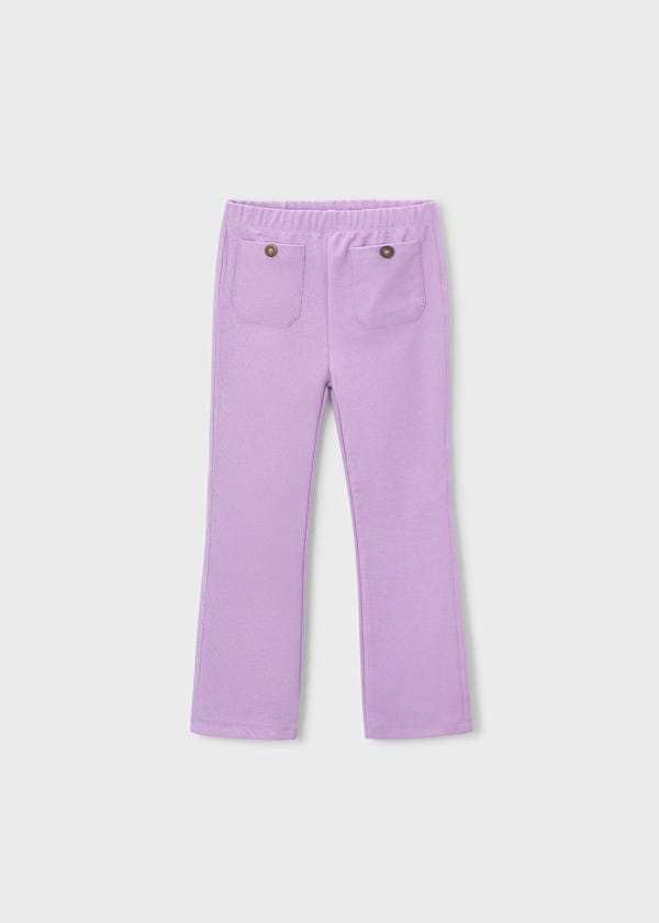 Flared Leggings with Pockets in Lilac