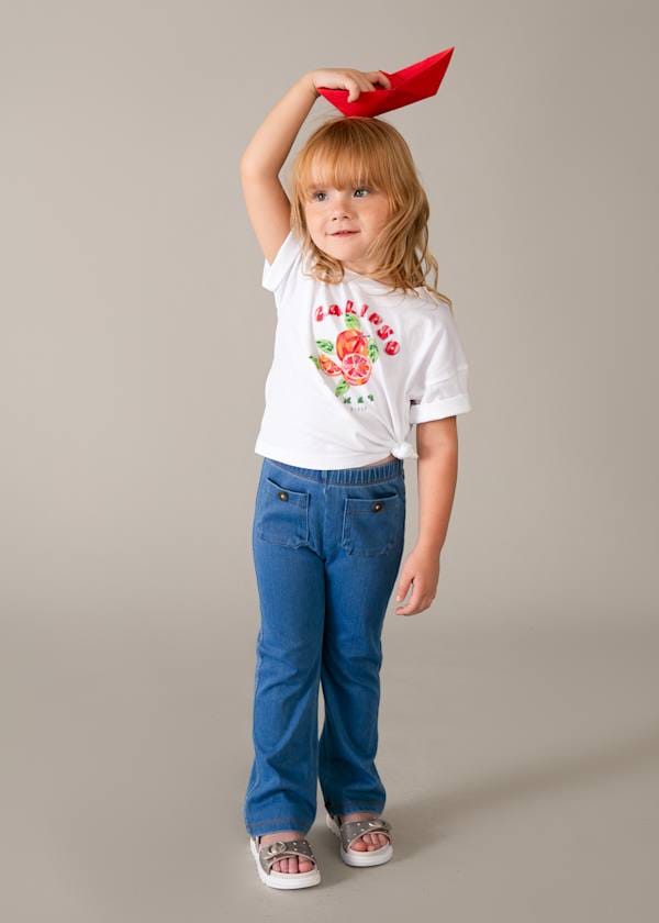 Mayoral Usa Inc Flared Leggings with Pockets in Medium Denim - Little Miss Muffin Children & Home
