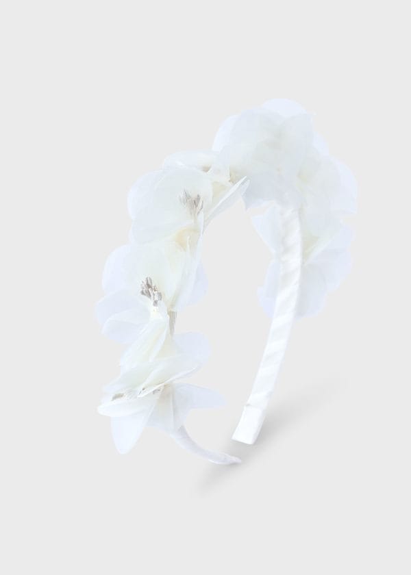 Mayoral Usa Inc Tulle Floral Headband in Natural - Little Miss Muffin Children & Home