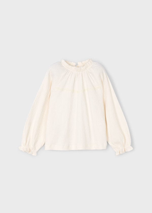 Mayoral Usa Inc Flowy Bambula Long Sleeve Shirt with Ruffle Trim - Little Miss Muffin Children & Home