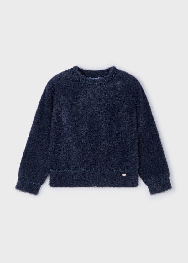 Mayoral Usa Inc Mayoral Furry Sweater in Navy - Little Miss Muffin Children & Home