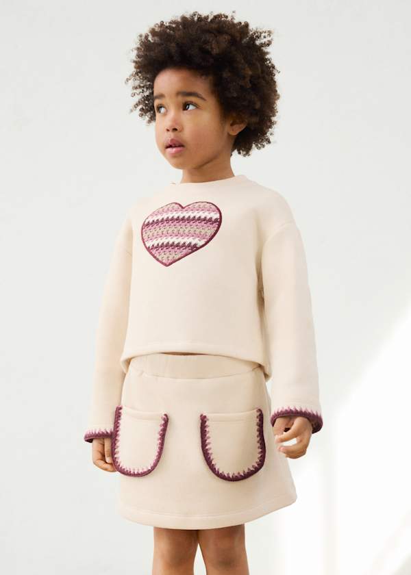 Heart Sweatshirt & Skirt Set