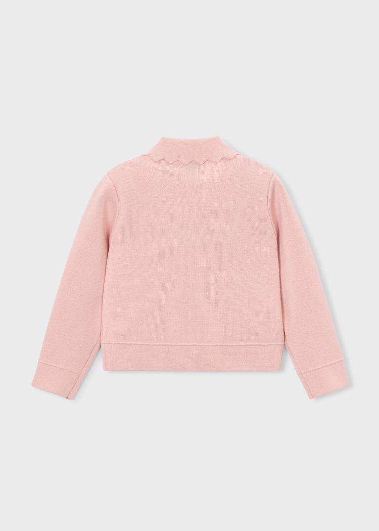 Knit Jacket with Scalloped Collar in Blossom