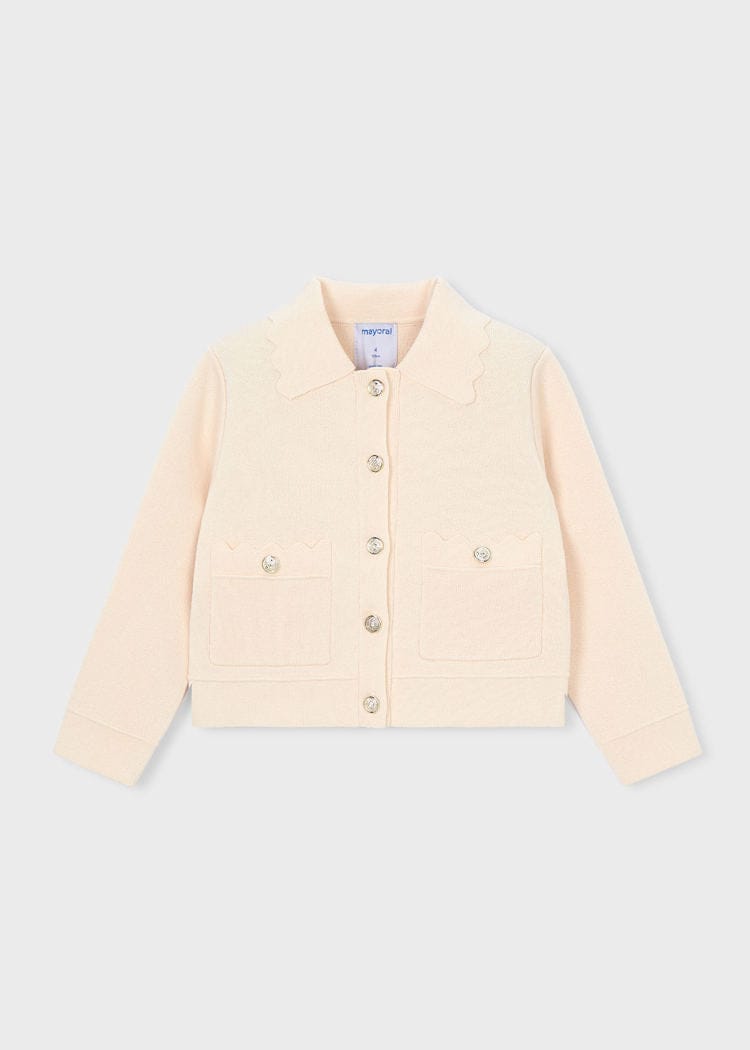 Mayoral Usa Inc Knit Jacket with Scalloped Collar in Chickpea - Little Miss Muffin Children & Home