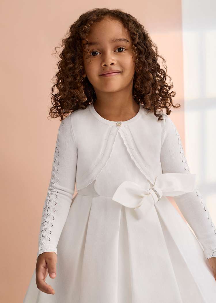 Abel & Lula Knit Bolero Cardigan in Cream - Little Miss Muffin Children & Home
