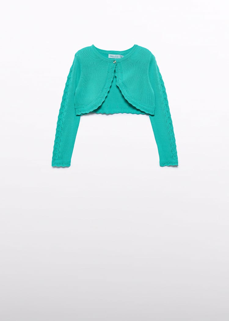 Abel & Lula Knit Bolero Cardigan in Jade - Little Miss Muffin Children & Home