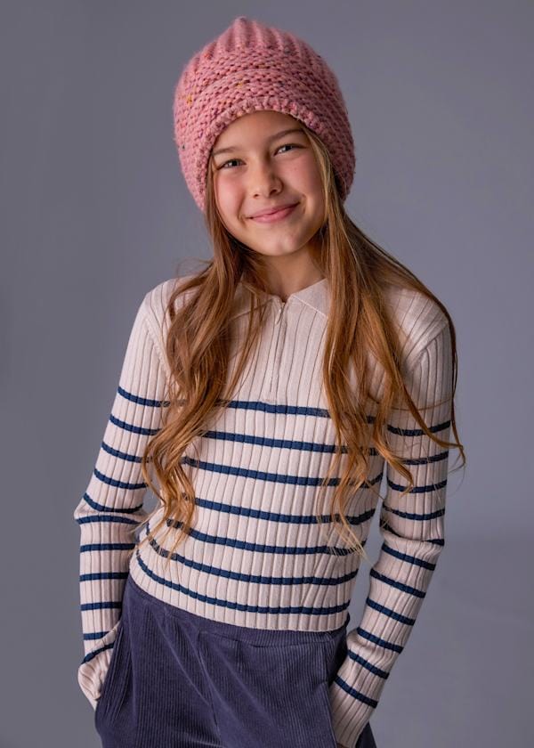 Mayoral Usa Inc Long Sleeve Knit Polo in Tapioca - Little Miss Muffin Children & Home
