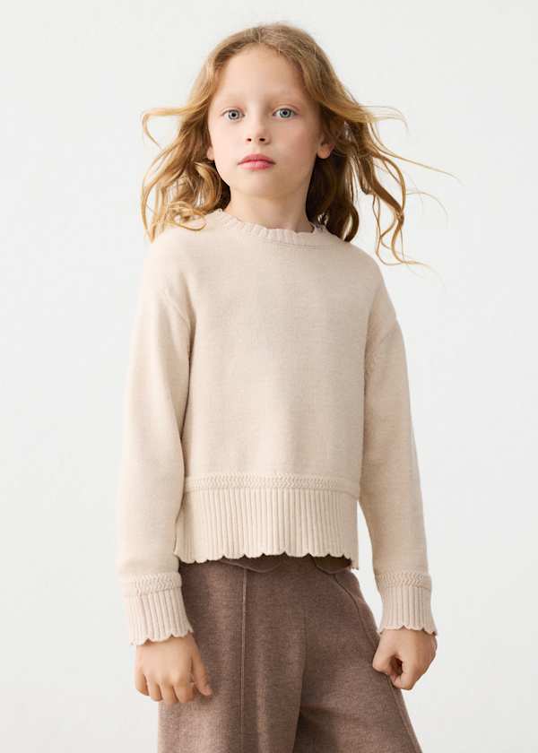 Scalloped Edge Knit Sweater