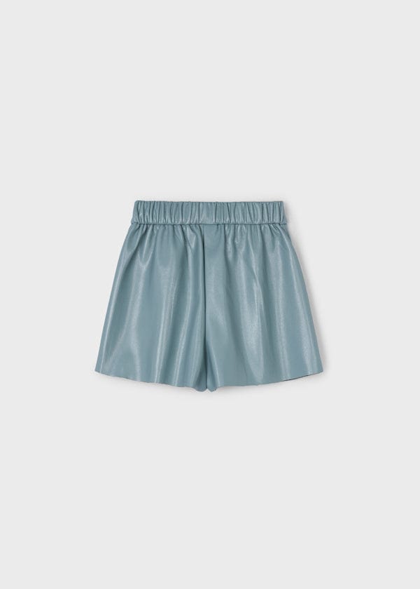 Mayoral Usa Inc Vegan Leather Pleated Shorts in Sage - Little Miss Muffin Children & Home