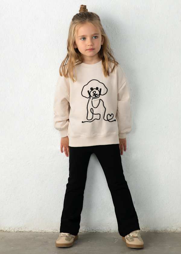 Dog Design Sweatshirt & Leggings Set
