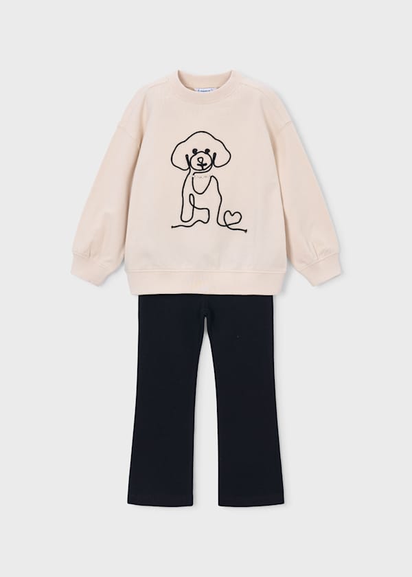 Dog Design Sweatshirt & Leggings Set