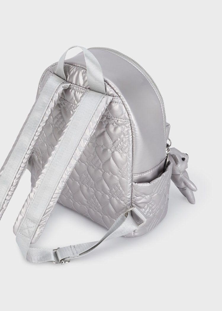 Mayoral Usa Inc Mayoral Quilted Metallic Backpack in White Gold - Little Miss Muffin Children & Home