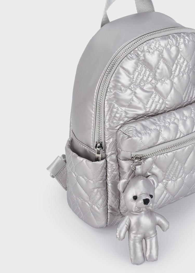 Mayoral Usa Inc Mayoral Quilted Metallic Backpack in White Gold - Little Miss Muffin Children & Home