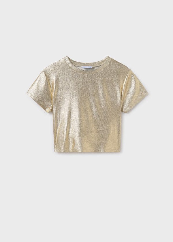 Mayoral Usa Inc Mayoral Short Sleeve Metallic Ribbed T-Shirt - Little Miss Muffin Children & Home