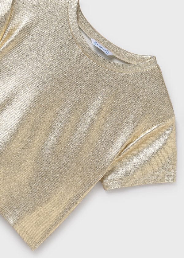 Mayoral Usa Inc Mayoral Short Sleeve Metallic Ribbed T-Shirt - Little Miss Muffin Children & Home