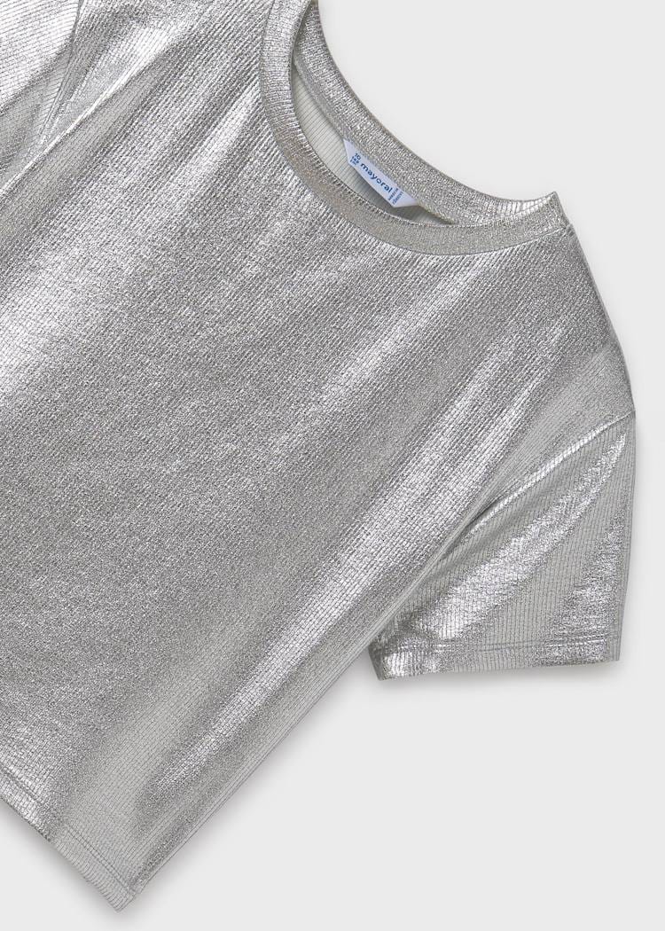 Mayoral Usa Inc Mayoral Short Sleeve Metallic Ribbed T-Shirt - Little Miss Muffin Children & Home