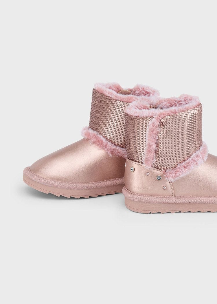 Mayoral Usa Inc Mayoral Metallic Sequin Boots in Gold Pink - Little Miss Muffin Children & Home